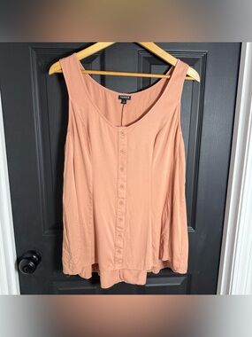 torrid Peach Button-Front Scoop Neck Tank